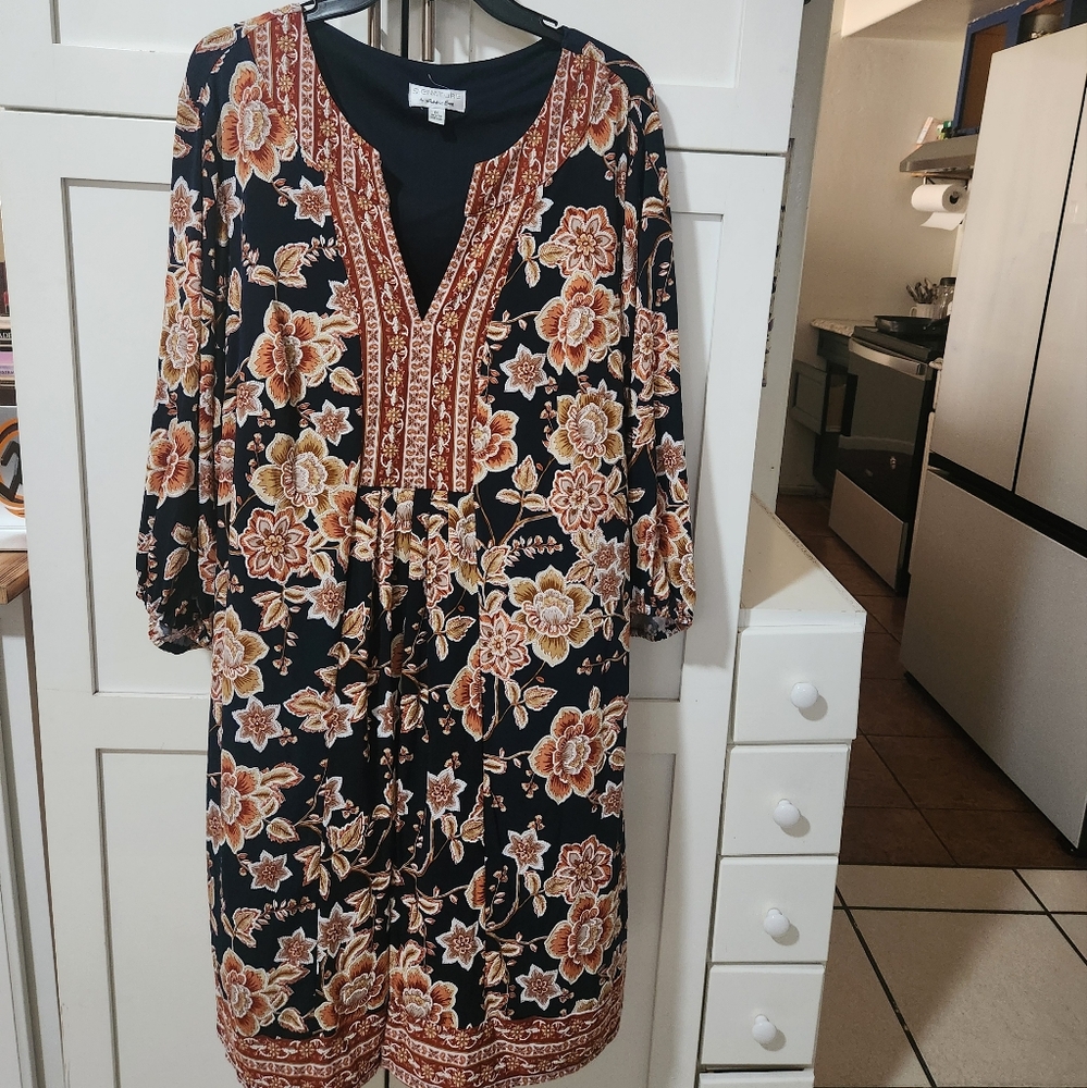 Signature by Robbie Bee Floral Dress Sz1X